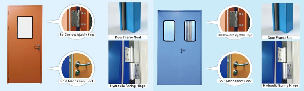 Office Furniture Built in Clean Room Door Single Side Open Medical Manual Door for School, Hospital and Lab